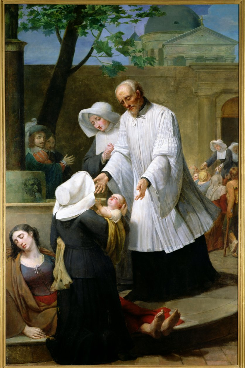 St. Vincent de Paul hjelper de pestrammede av Antoine Ansiaux