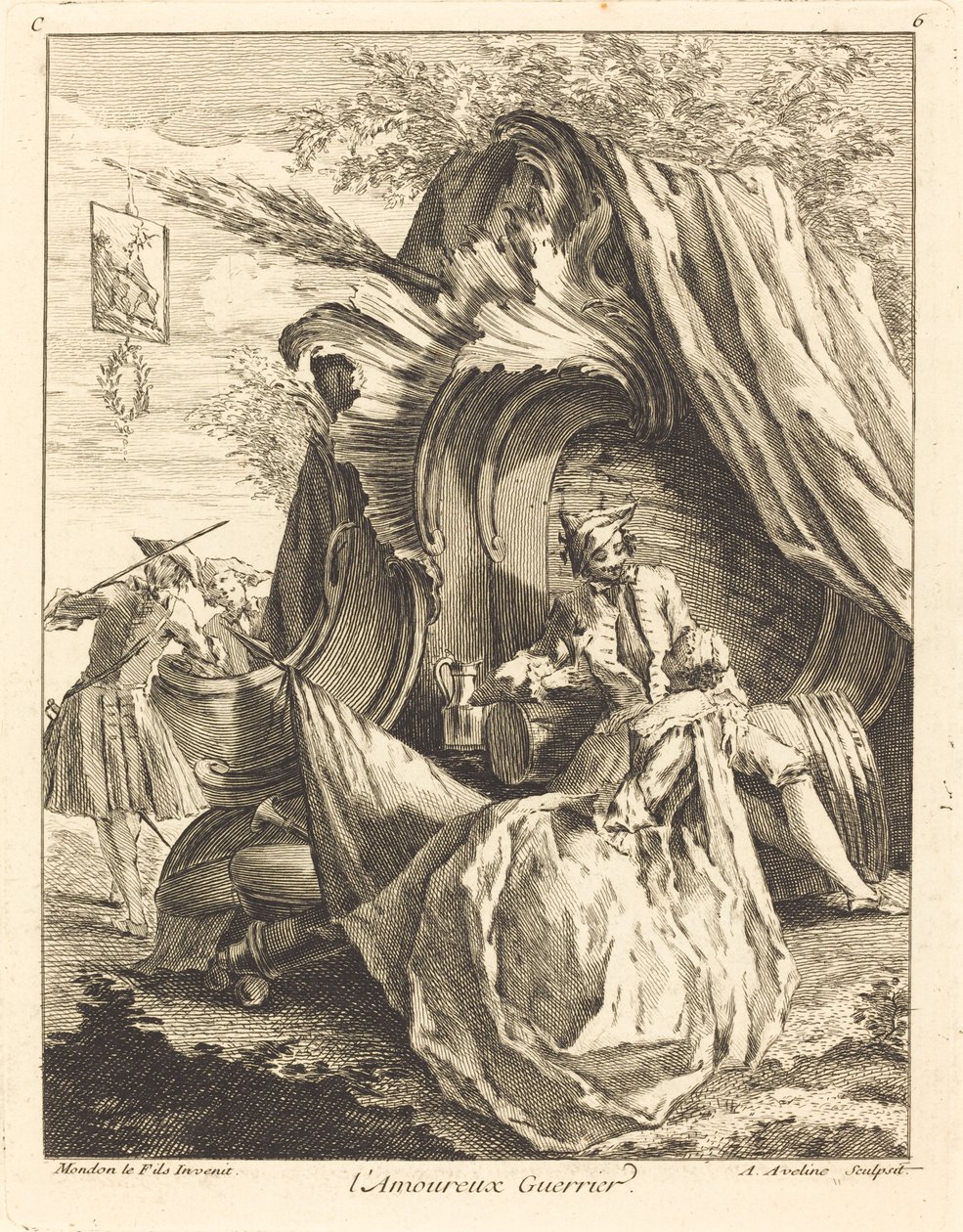 The Warrior Lover, 1736. av Antoine Aveline