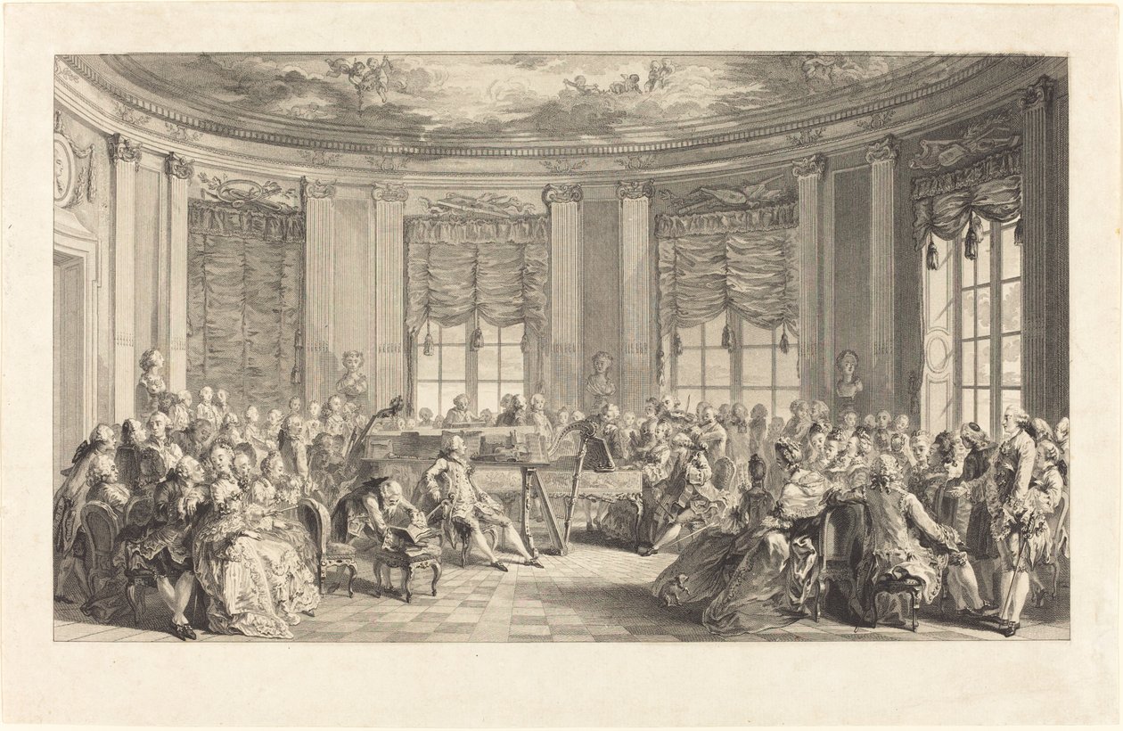 Konserten av Antoine Jean Duclos after Augustin de Saint Aubin