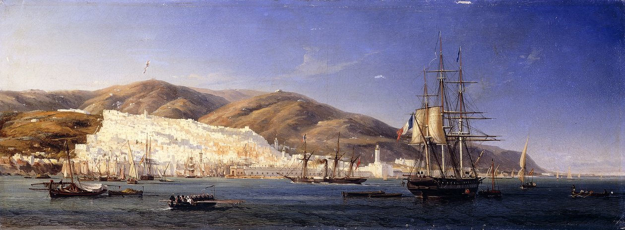 Alger havn av Antoine Leon Morel Fatio