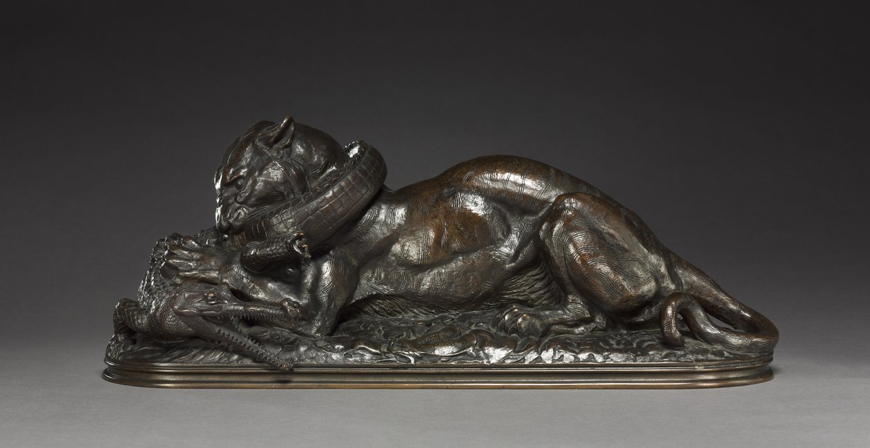 Tiger Devouring a Gavial, 1831. av Antoine Louis Barye