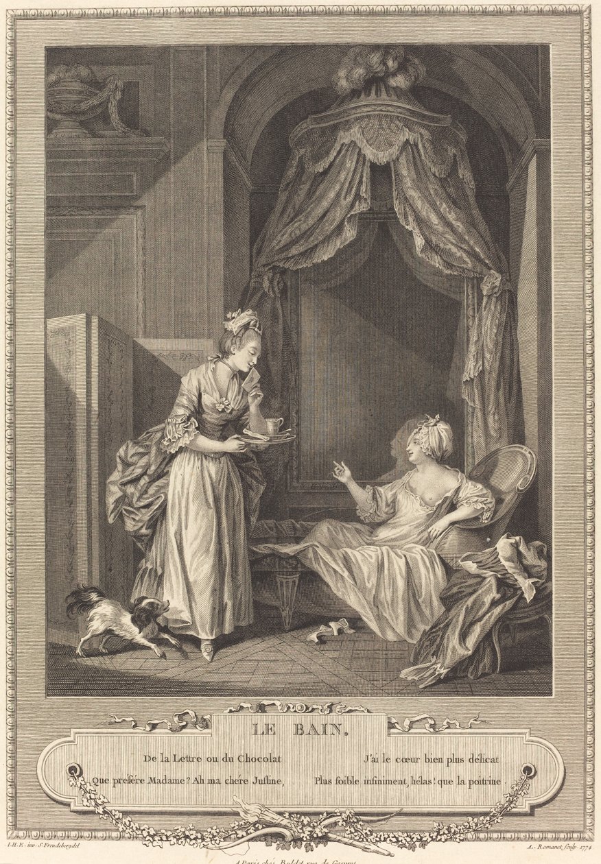 Badet av Antoine Louis Romanet after Sigmund Freudenberger