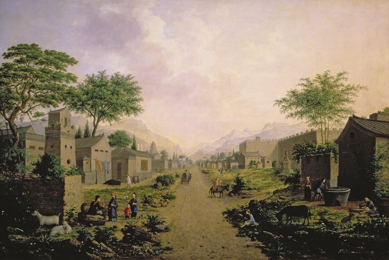 En by i Kina, 1864 av Anton Mikhailovich Legashov