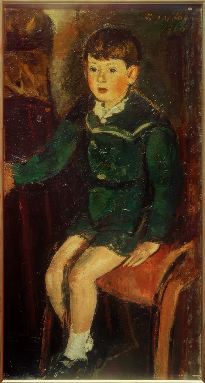 Sønnen Peter (sittende) av Anton Faistauer