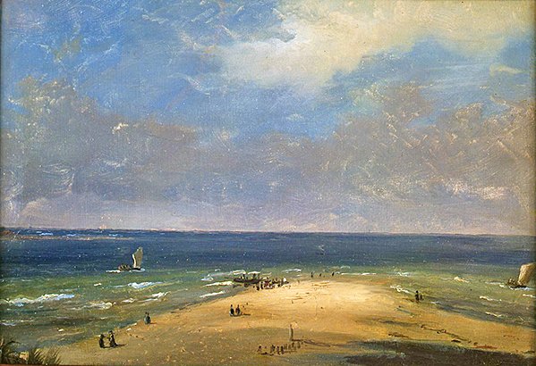 Stranden i Marseille (olje på papir) av Anton Melbye