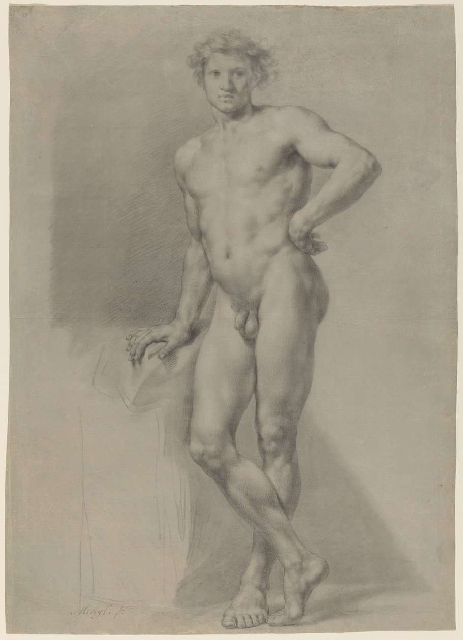Mannlig nakenstudie av Anton Raphael Mengs