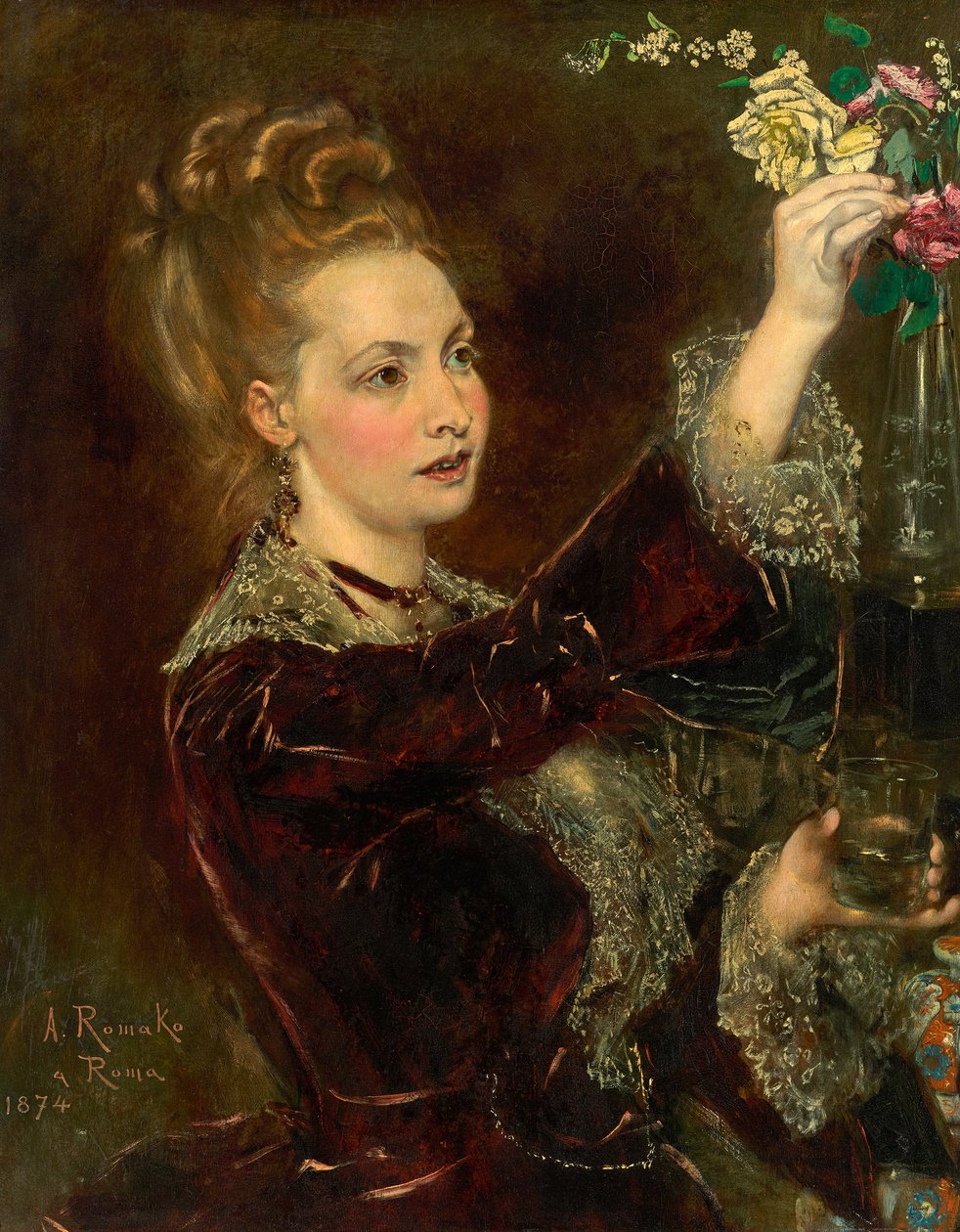 Elisabeth von Nast-Kolb, f. Hardt egg av Anton Romako