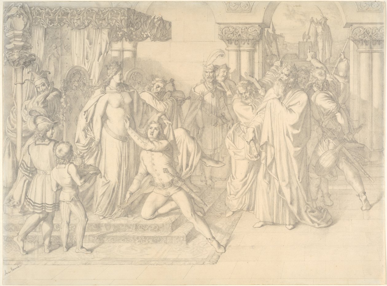 Singers Contest på Wartburg, ca. 1853. av Anton Romako