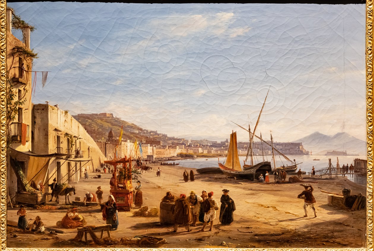 Chiaia-stranden fra Mergellina av Anton Sminck Pitloo