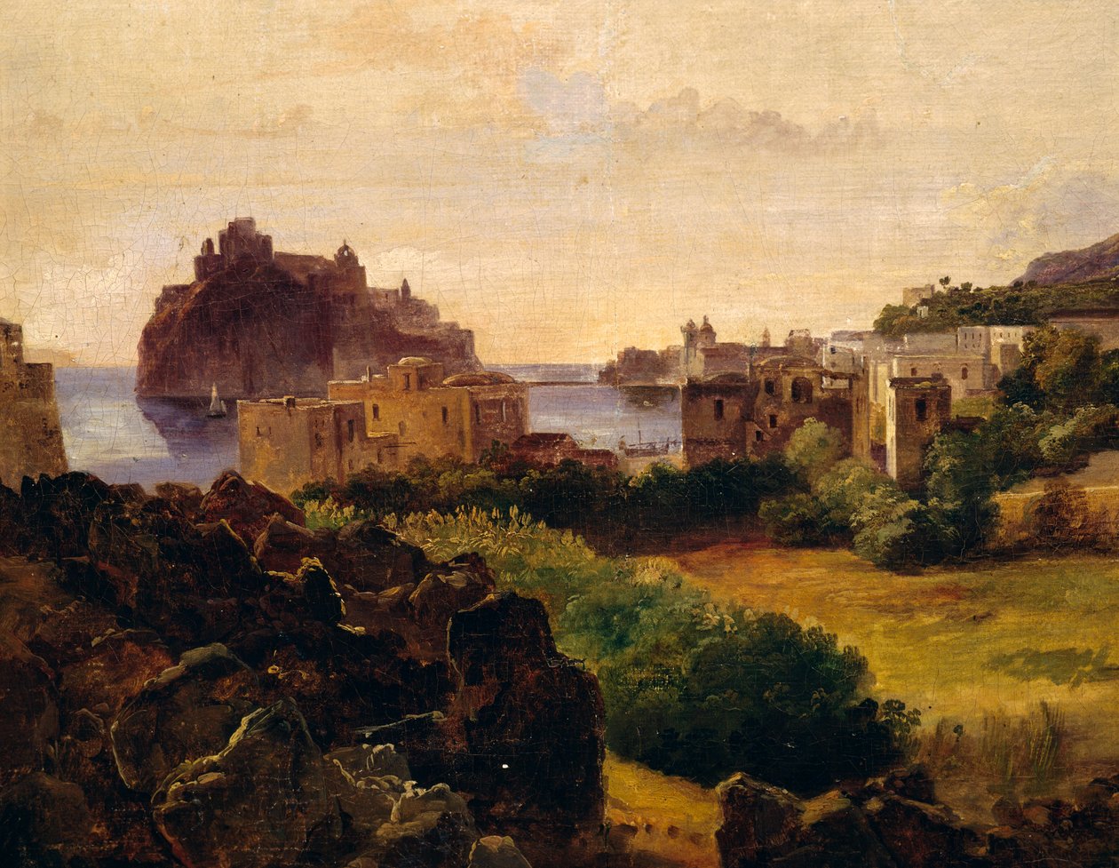 Utsikt over Ischia med slott av Anton Sminck Pitloo