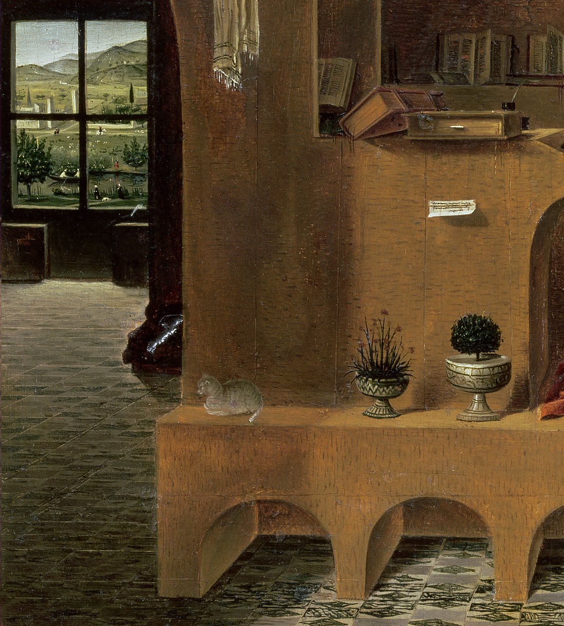 St. Hieronymus i hans studie, ca. 1475 (detaljer fra 29420) av Antonello da Messina