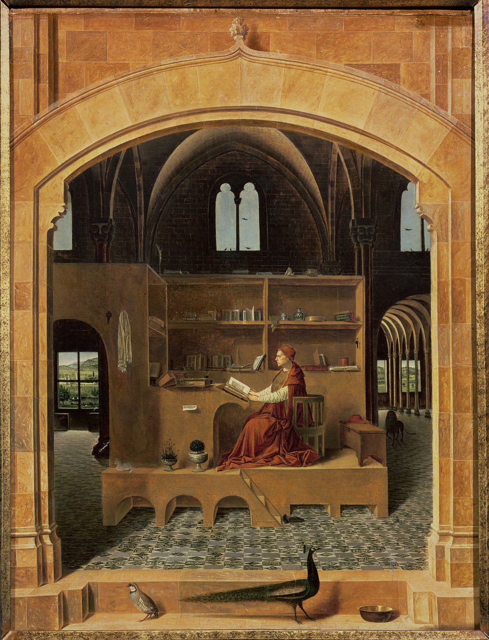 St. Hieronymus i hans studie, ca. 1475 (se 259352 for detaljer) av Antonello da Messina