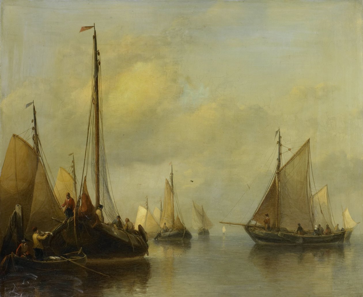 Fiskebåter på stille vann av Antonie Waldorp