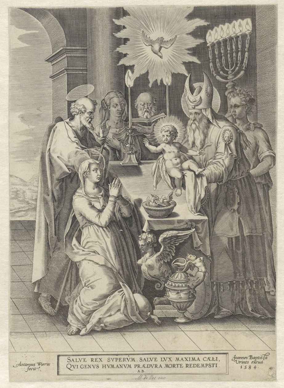 Presentasjon i tempelet av Antonie Wierix (II)