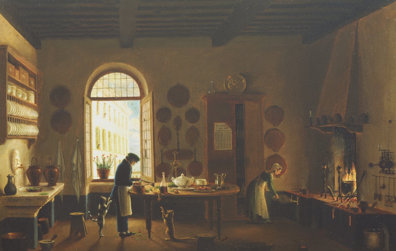 Kjøkkenet til Palazzo Mozzi, Firenze av Antonio Digerini