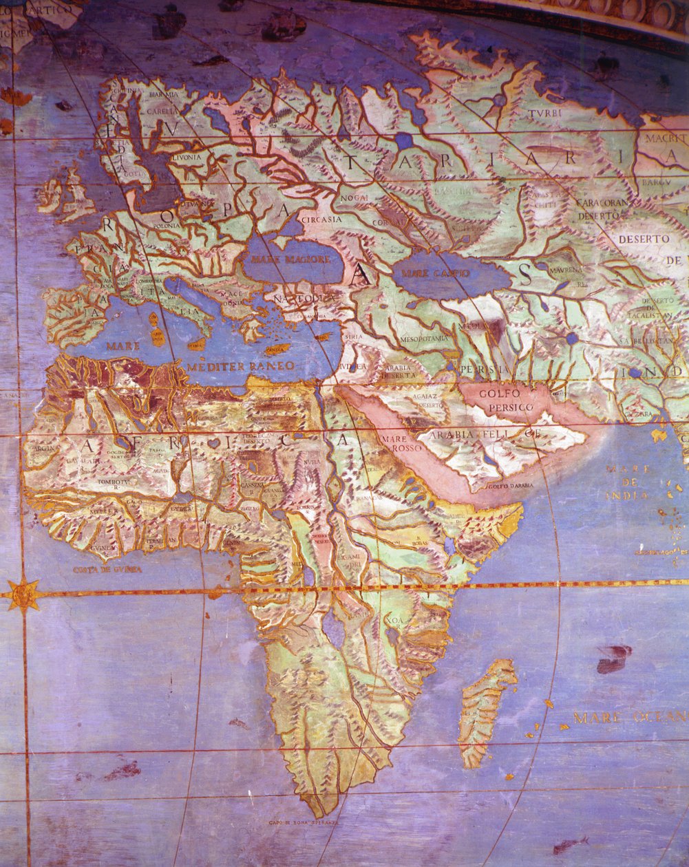 Kart over Europa og Afrika, fra 