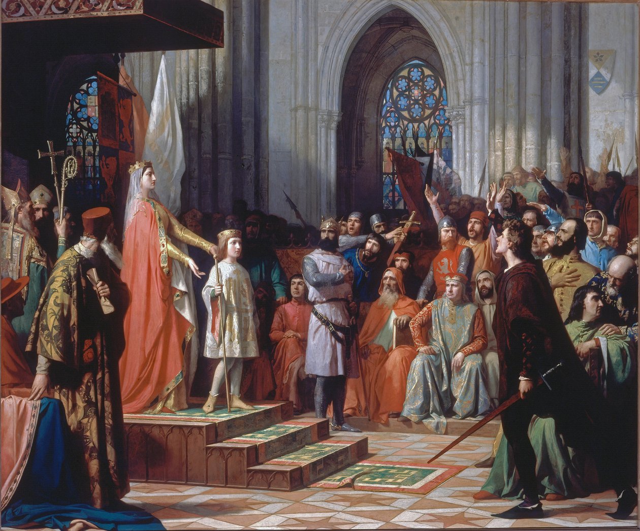 María de Molina presenterer sønnen Fernando IV i domstolene i Valladolid i 1295 av Antonio Gisbert