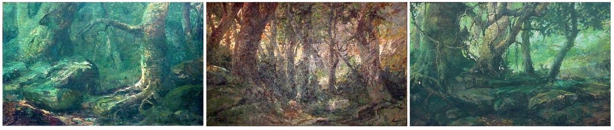 Homeland Triptych: Morning, Middag, Evening.n Engelsk: Homeland Triptych: Dawn, Middag, Evening.n av Antonio Parreiras