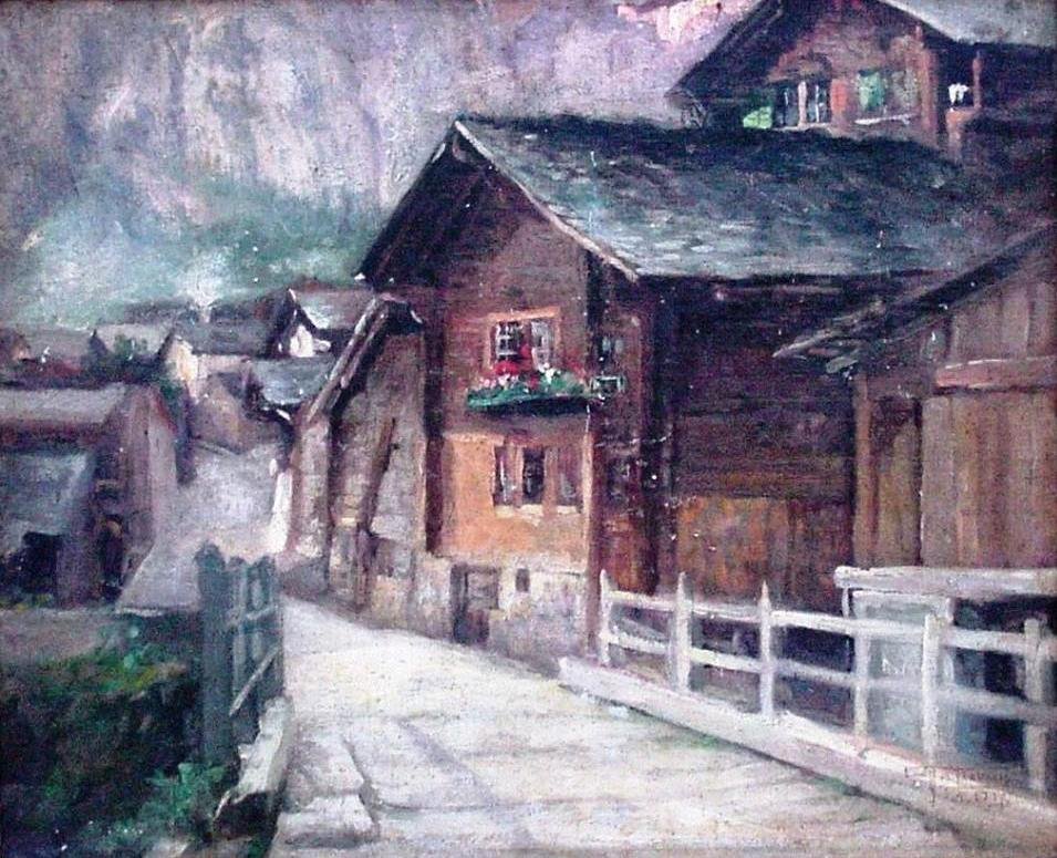 En gate i Loeche les Bains av Antonio Parreiras