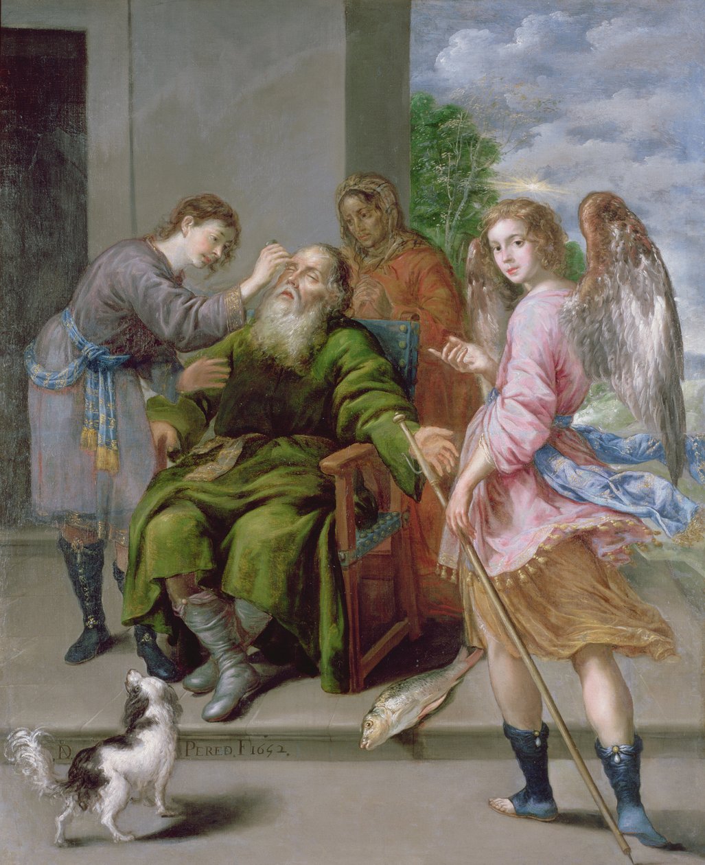 Tobias gjenoppretter sin fars syn, 1652 av Antonio Pereda y Salgado
