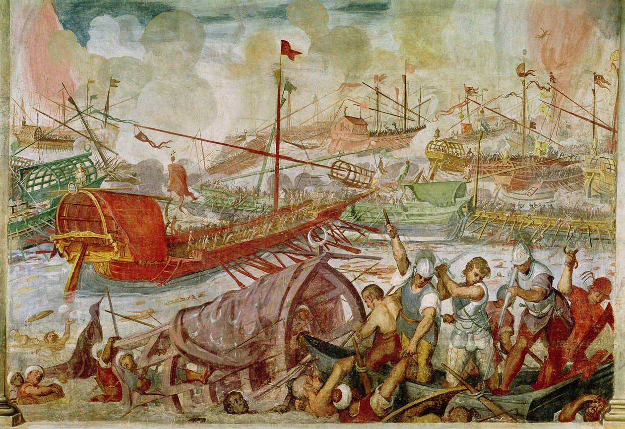 Slaget ved Lepanto, oktober 1571, 1600 (veggmaleri) av Antonio Vassilacchi