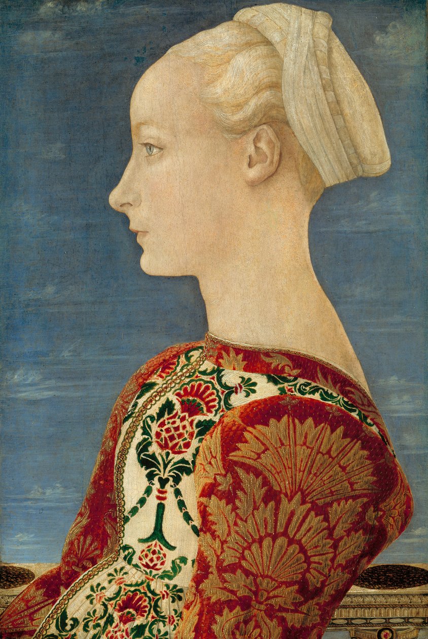 Profil Portrett av en ung dame av Antonio Pollaiuolo