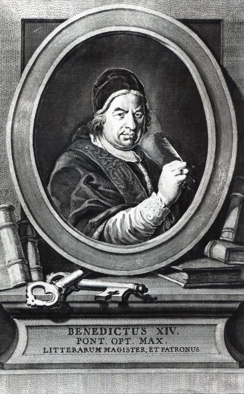 Pave Benedikt XIV (gravering) av Antonio Baratti