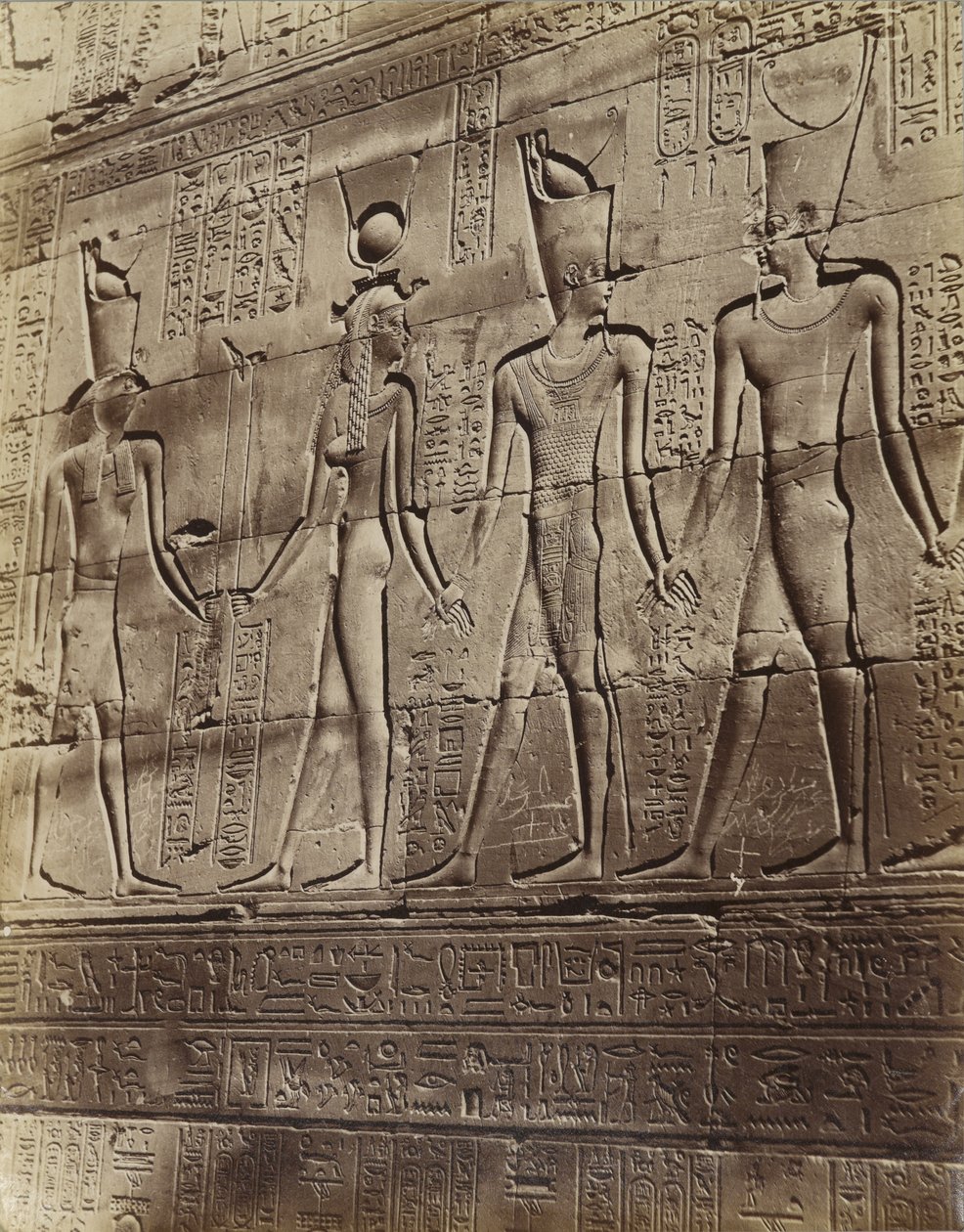Bas-relieff fra tempelet i Edfu av Antonio Beato