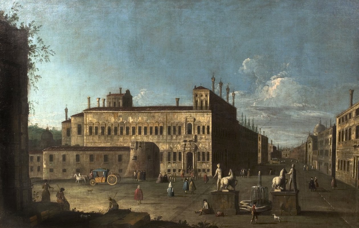 Piazza di Monte Cavallo, Roma, Italia av Giovanni Antonio Canal