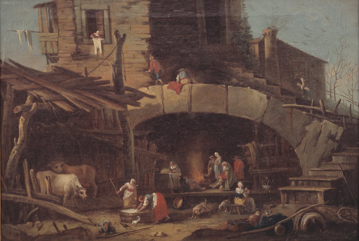Rustikk scene av Antonio Diziani