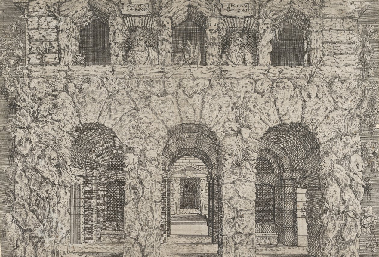 En grotte, ca. 1545. av Antonio Fantuzzi
