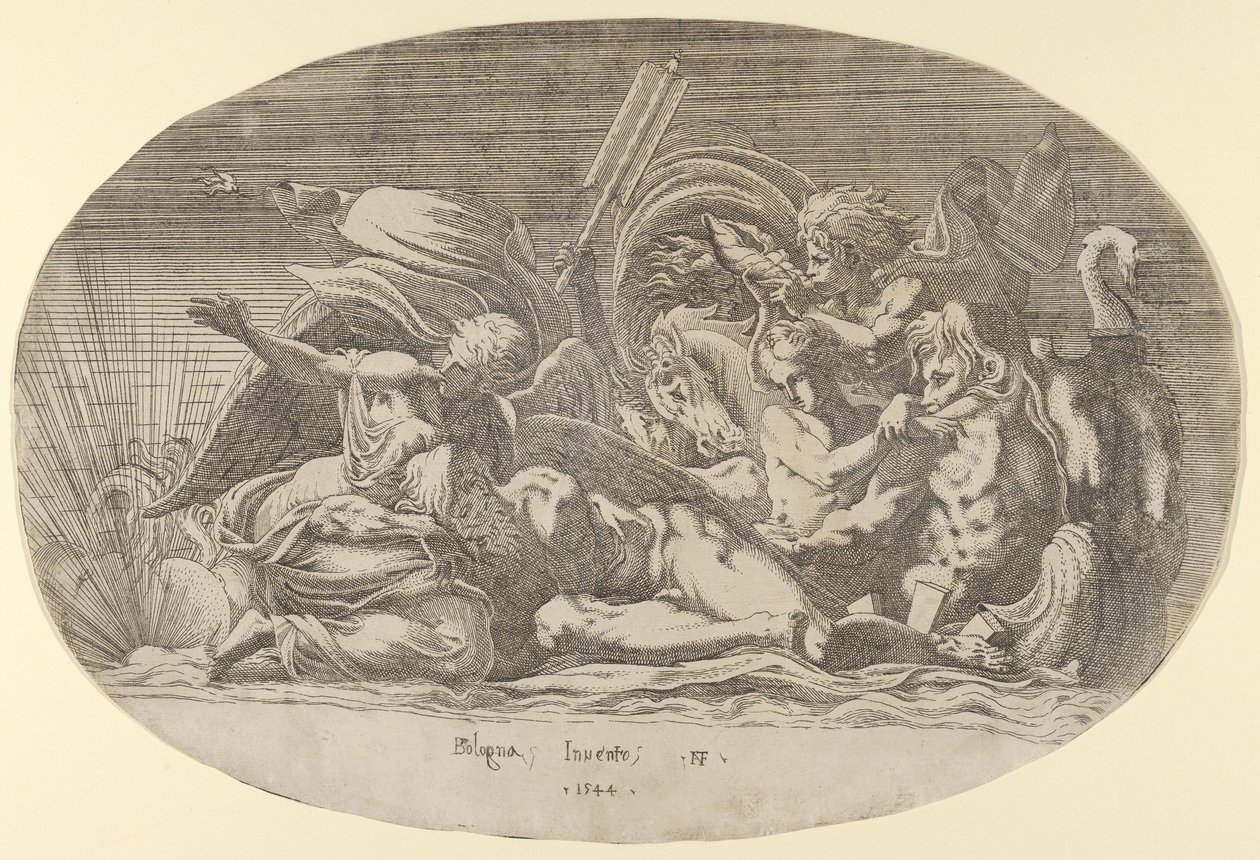 Iris, Neptun og søvn, 1544. av Antonio Fantuzzi