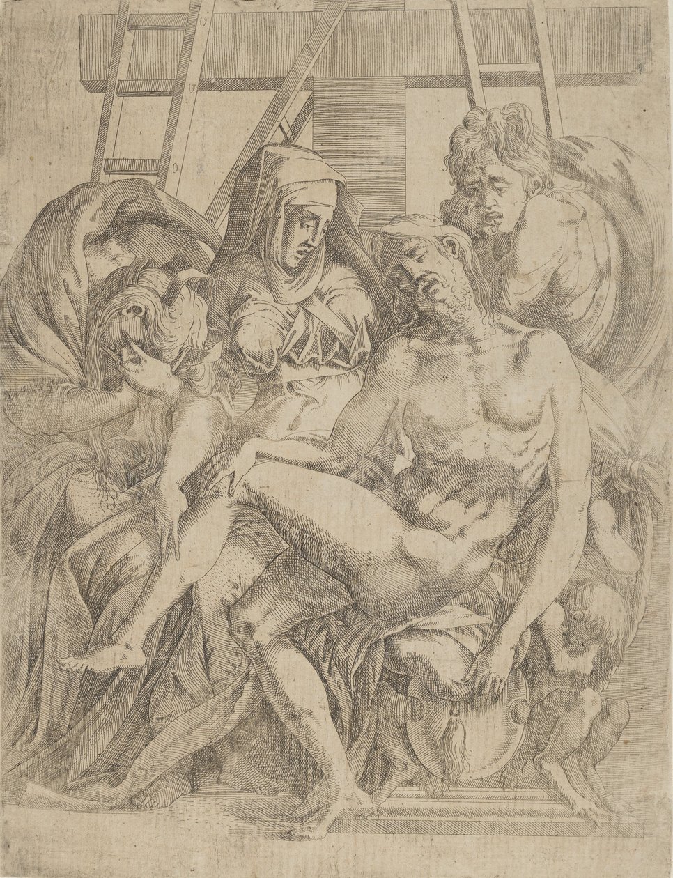 Pieta, 1540-45. av Antonio Fantuzzi
