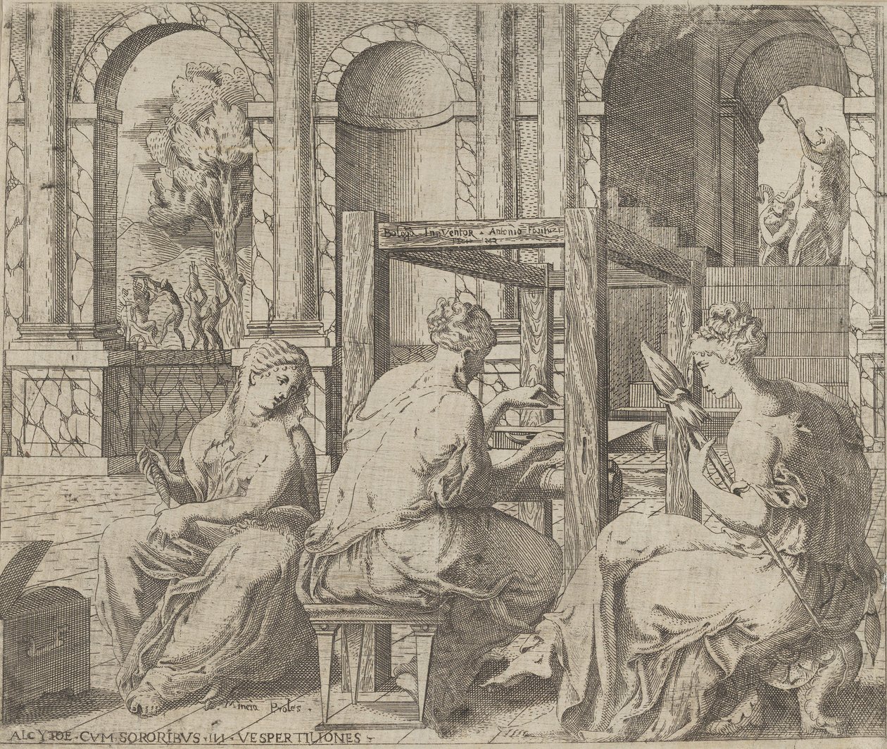 Minyas døtre, 1545. av Antonio Fantuzzi