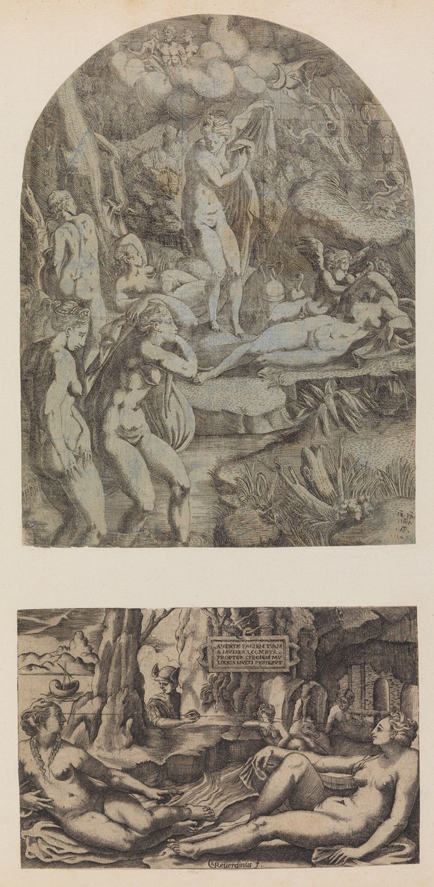 Venus og nymfer som bader, 1543. av Antonio Fantuzzi