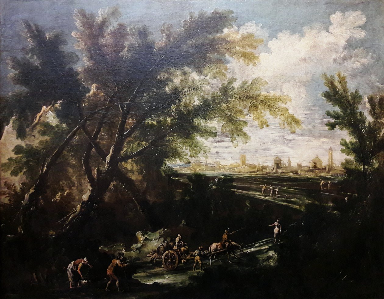 Landskap med vannbærer. av Antonio Francesco Peruzzini