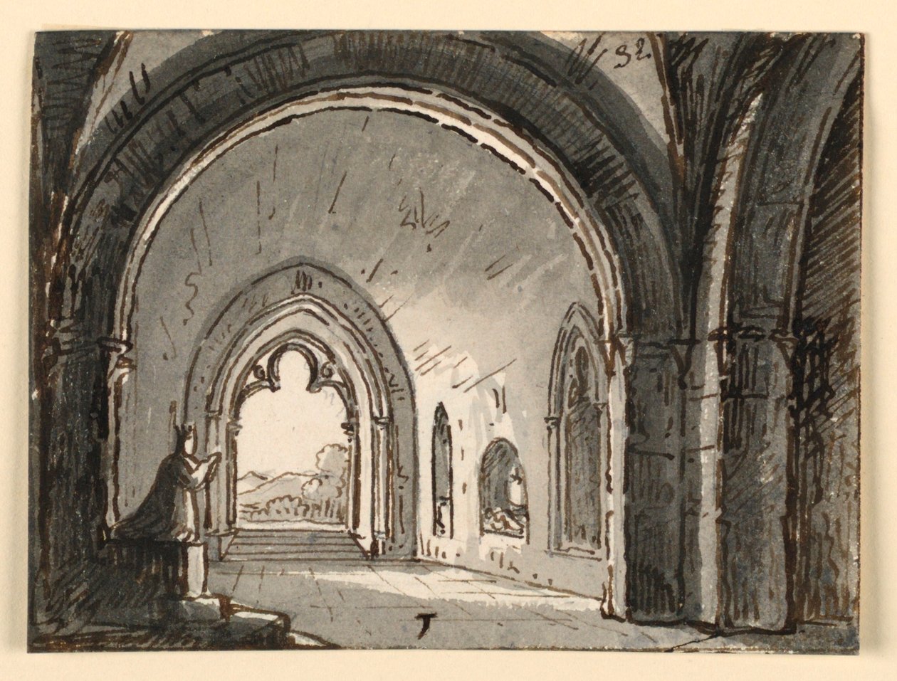 Interiør i kirken nær Faenza av Antonio Giuseppe Basoli