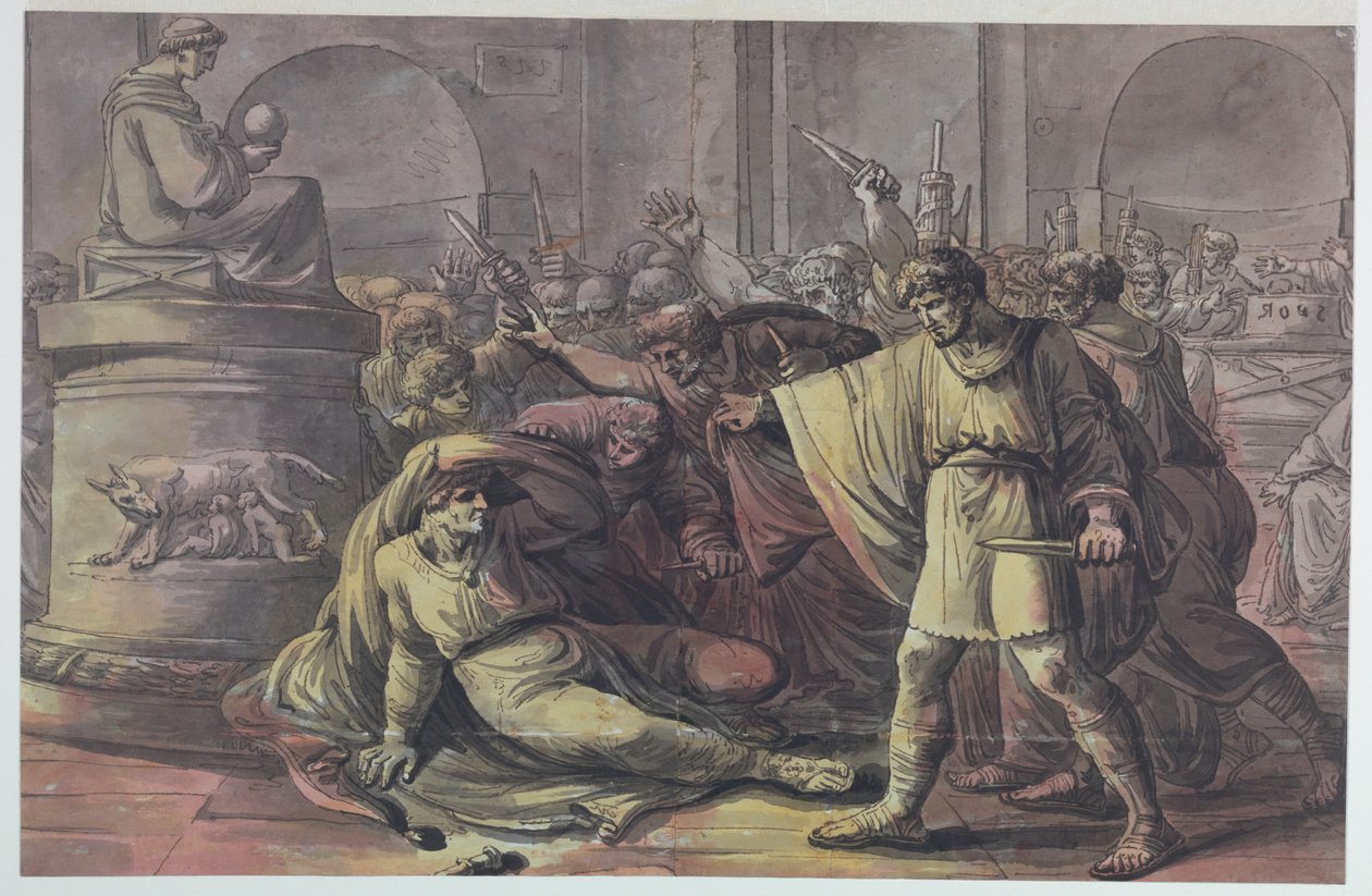 Julius Cæsars død av Antonio Giuseppe Basoli