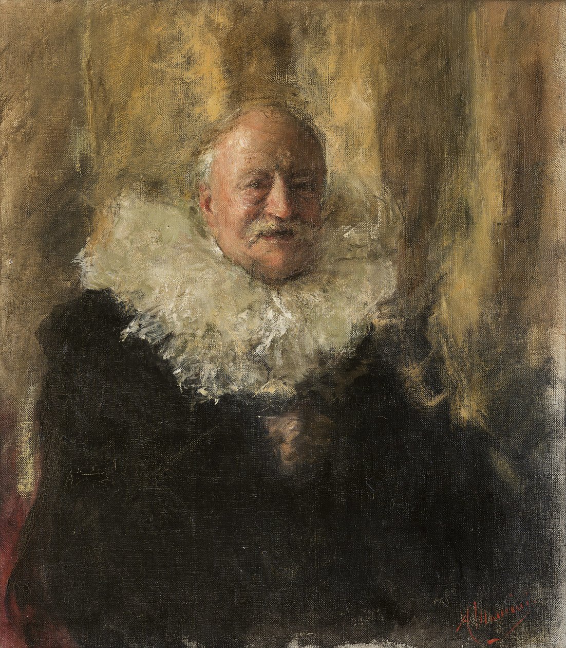 Selvportrett. av Antonio Mancini