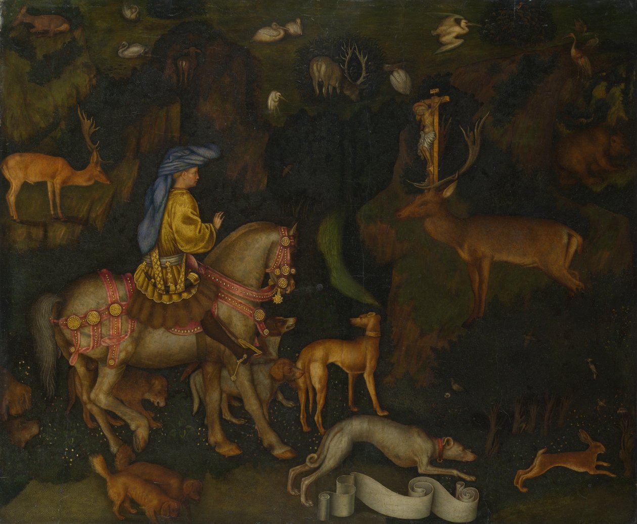 Visjonen om Saint Eustace, ca. 1440 av Antonio Pisanello