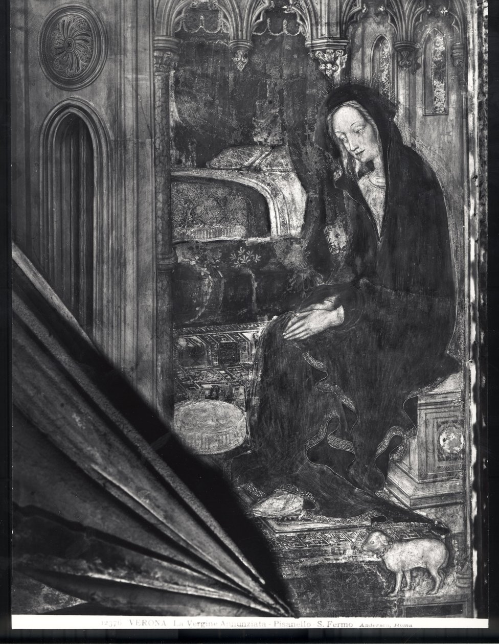 Jomfru Maria, detalj fra kunngjøringen av Antonio Pisanello