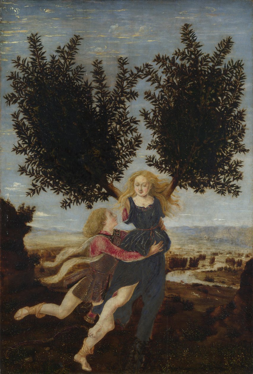 Apollo og Daphne, ca. 1470-1480 av Antonio Pollaiuolo