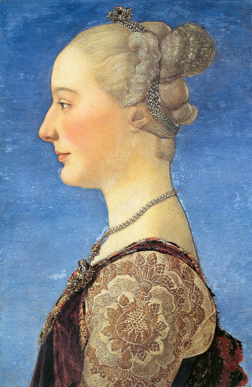 Portrett av en ung kvinne, 1475 av Antonio Pollaiuolo