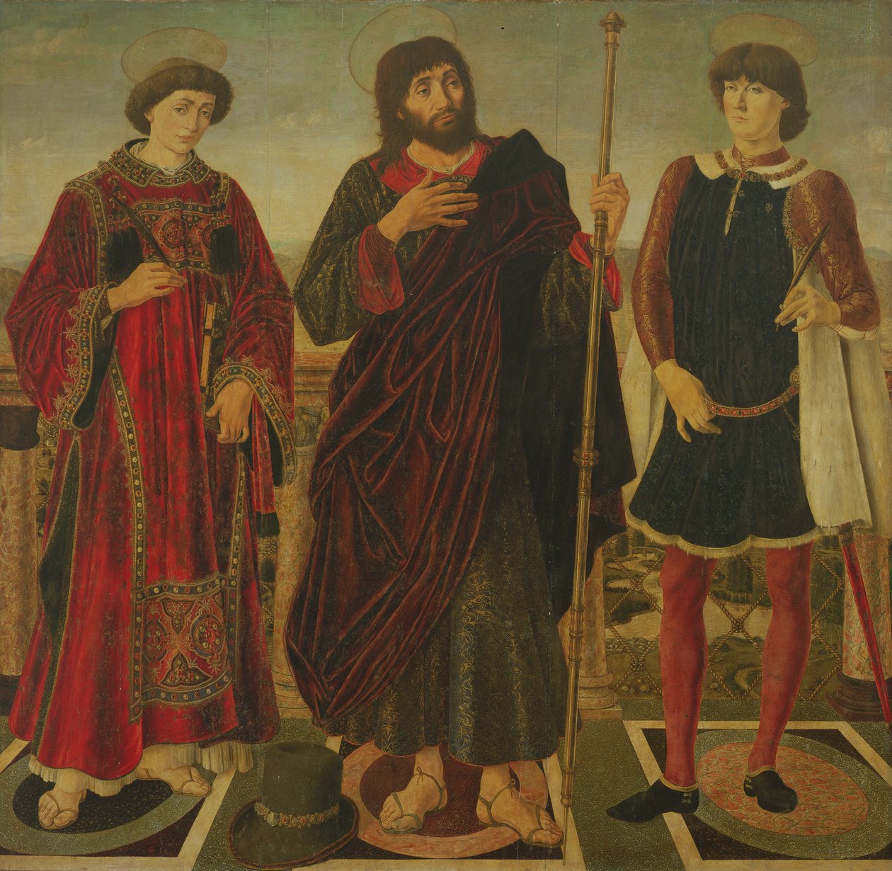 St Vincent, James the Greater og Eustace av Antonio Pollaiuolo