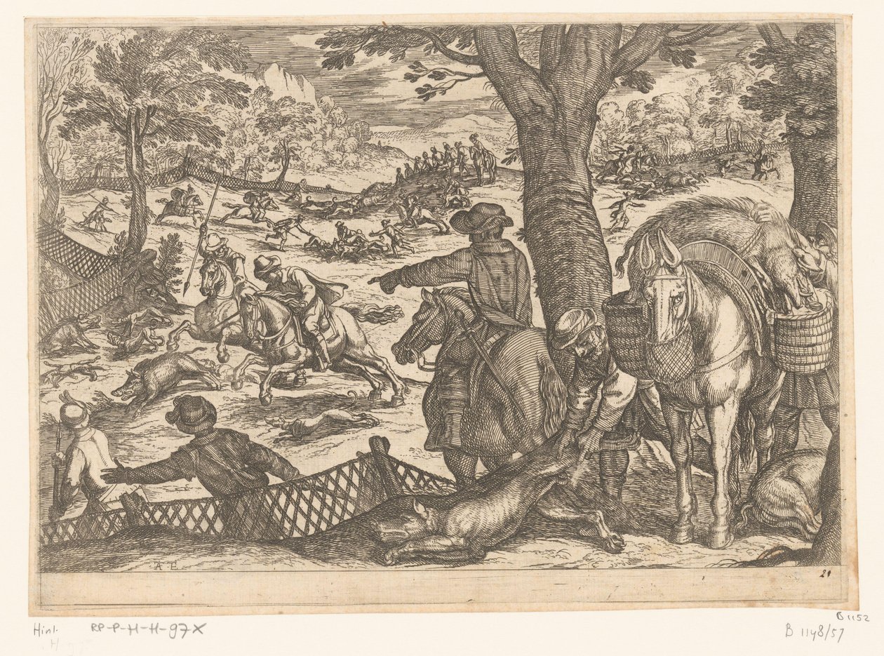 Villsvinjakt Jaktscener (del 7) (serietittel) av Antonio Tempesta