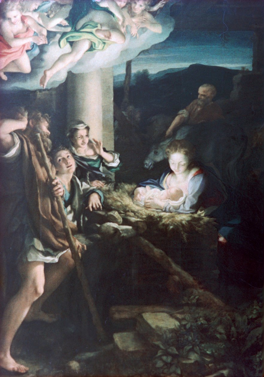 Julekrybbe, 1522-1530 av Antonio da Correggio