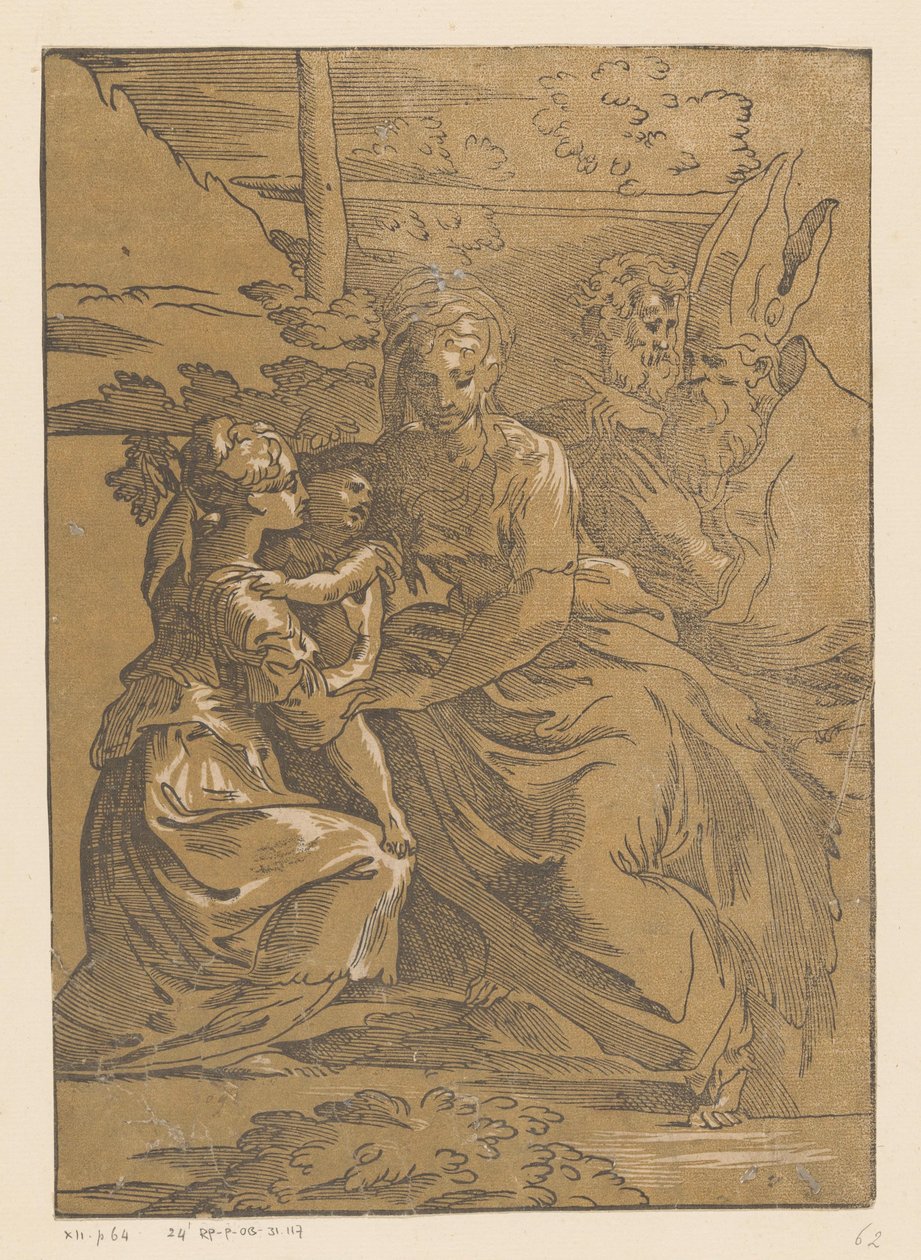 Kvinnelig helgen mottar Kristusbarnet av Antonio da Trento (possibly)