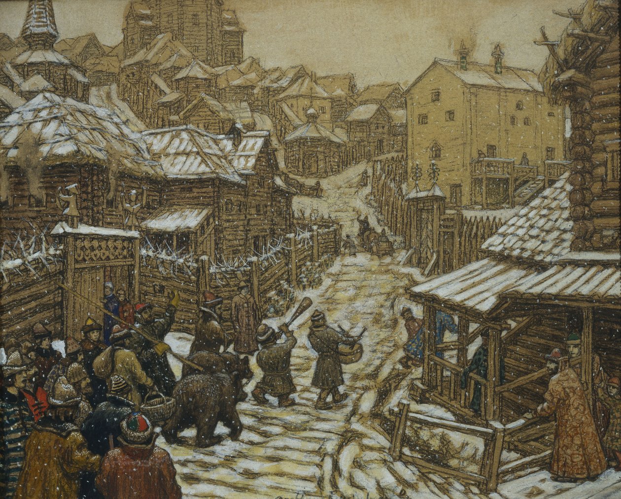 Bjørnetrenerne. Gamle Moskva, 1911 av Apollinari Mikhailovich Vasnetsov