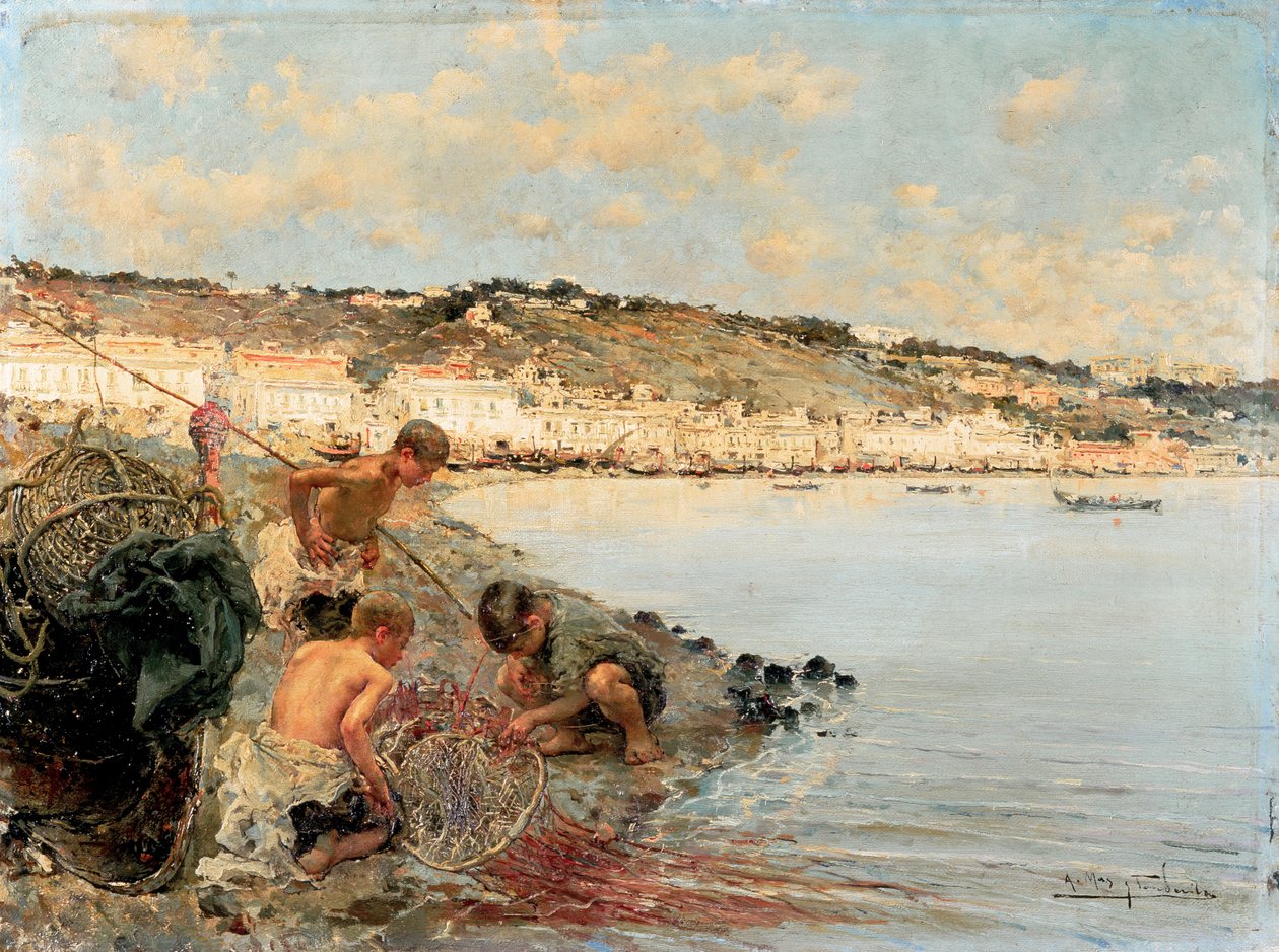 Mending the Nets (maleri) av Arcadi Mas i Fondevila