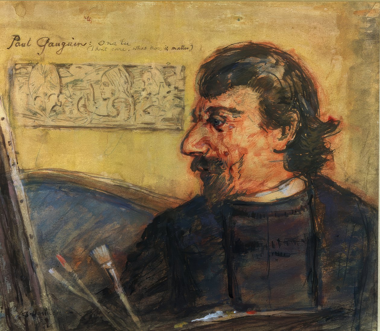 Portrett av Paul Gauguin av Archibald Standish Hartrick